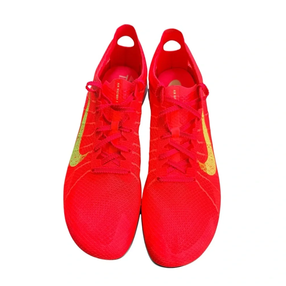 NEW Nike Air Victory 2 Track & Field Spikes 10 Men's Bright Crimson/Lime Blast